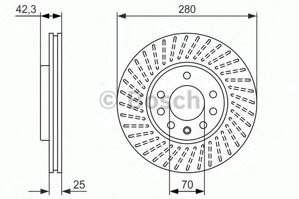 Do koszyka 0986479919 Bosch Tarcza hamulcowa przednia