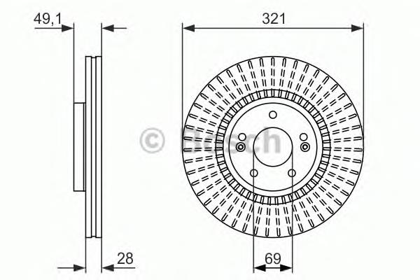 0986479786 Bosch tarcza hamulcowa przednia