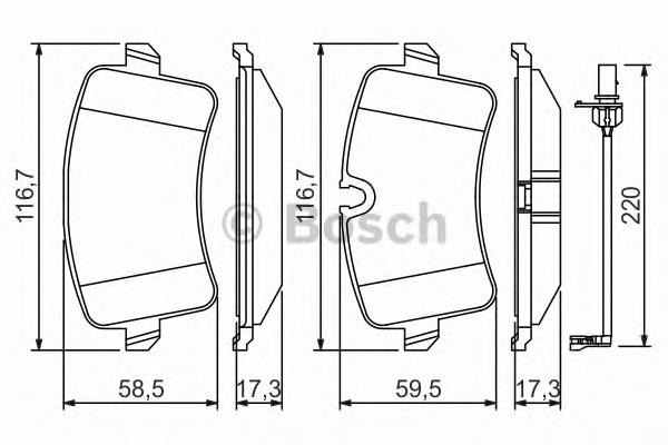 Okładziny (klocki) do hamulców tarczowych tylne 0986494488 Bosch