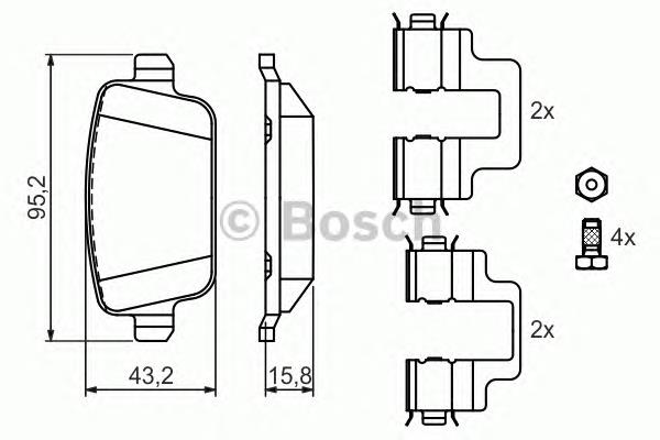 0986494214 Bosch okładziny (klocki do hamulców tarczowych tylne)