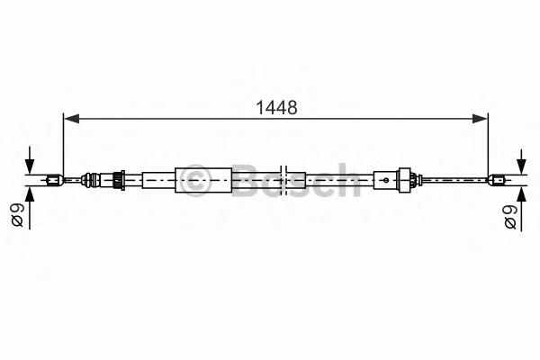 1987482386 Bosch linka hamulca ręcznego tylna prawa