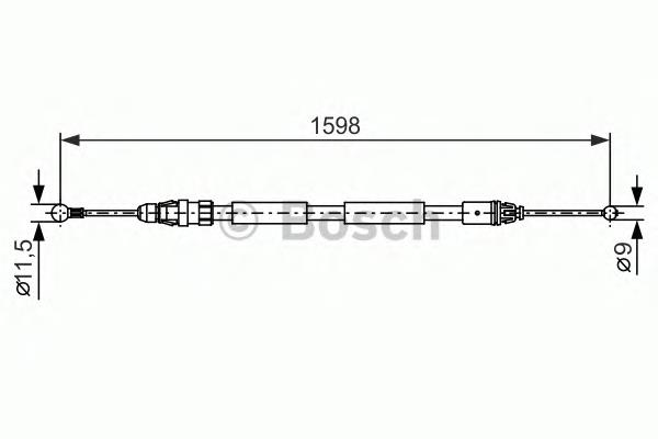 1987482388 Bosch linka hamulca ręcznego tylna prawa