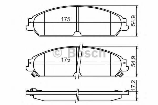 Do koszyka 0986494483 Bosch Klocki hamulcowe przednie tarczowe