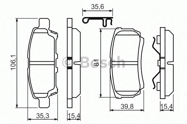 0986494502 Bosch okładziny (klocki do hamulców tarczowych tylne)