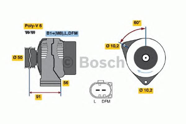 0986047550 Bosch Alternator