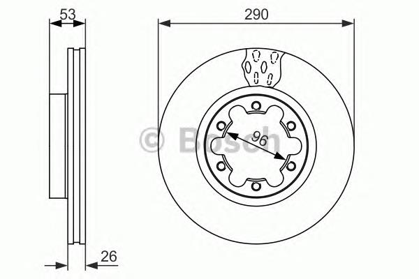 Do koszyka 0986479141 Bosch Tarcza hamulcowa przednia