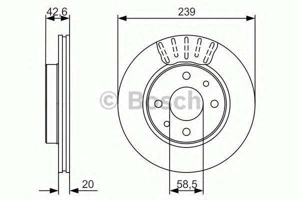 0986479082 Bosch tarcza hamulcowa przednia