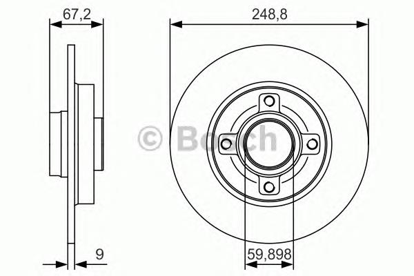 0986479S42 Bosch tarcza hamulcowa tylna