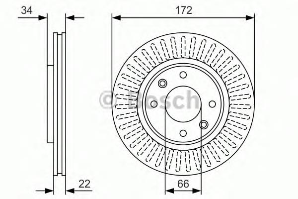 0986479R63 Bosch tarcza hamulcowa przednia