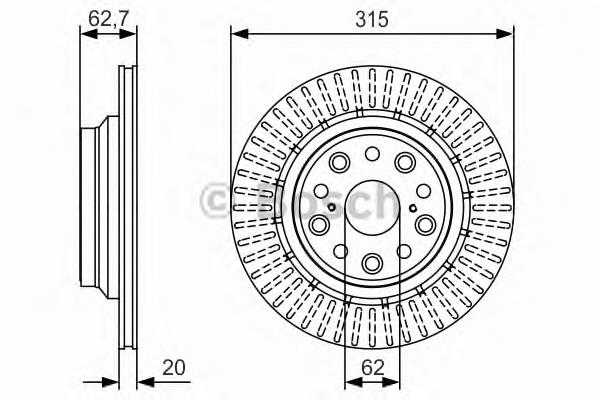 0986479T06 Bosch tarcza hamulcowa tylna