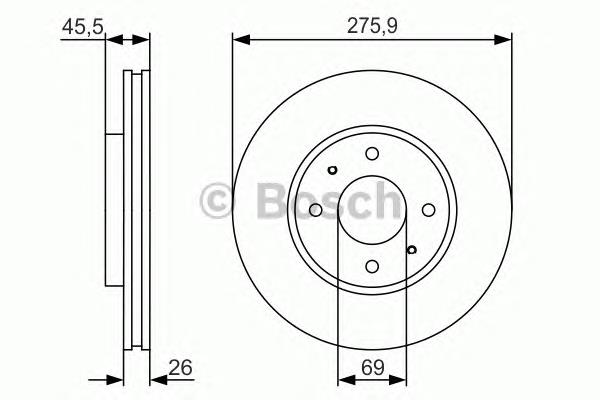 Tarcza hamulcowa przednia 0986479R94 Bosch