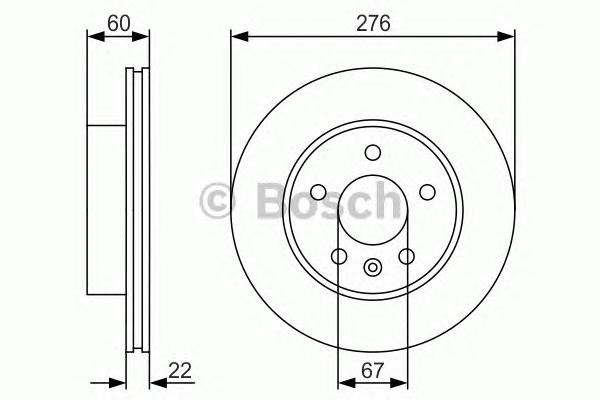 0986479R95 Bosch tarcza hamulcowa przednia