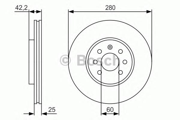 0986479S55 Bosch tarcza hamulcowa przednia