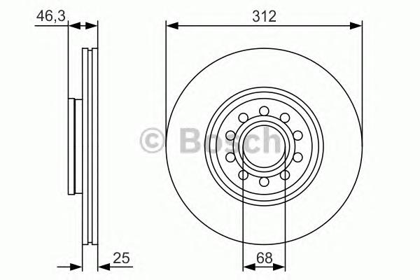 0986479S23 Bosch tarcza hamulcowa przednia