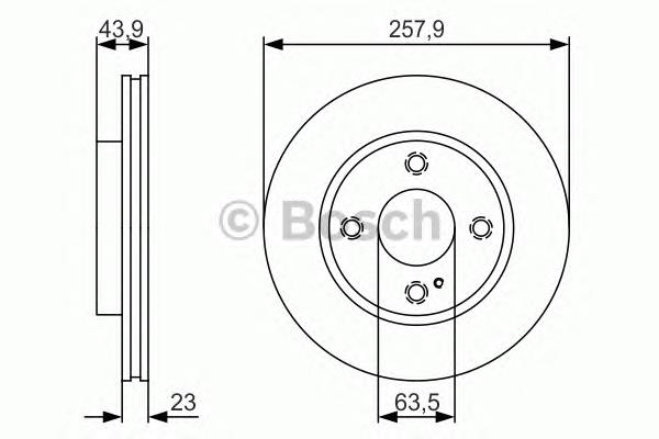 0986479S38 Bosch tarcza hamulcowa przednia