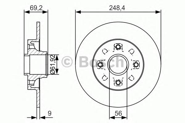 Tarcza hamulcowa tylna 0986479S43 Bosch