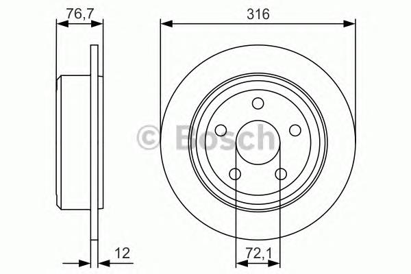 Do koszyka 0986479R08 Bosch Tarcza hamulcowa tylna