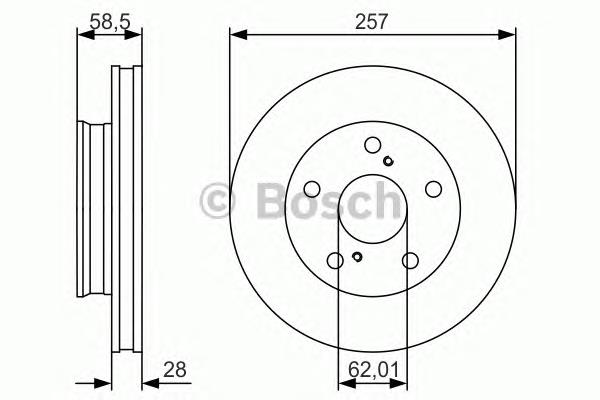 Tarcza hamulcowa przednia 0986479R53 Bosch