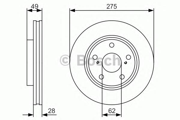 0986479R58 Bosch Tarcza hamulcowa przednia