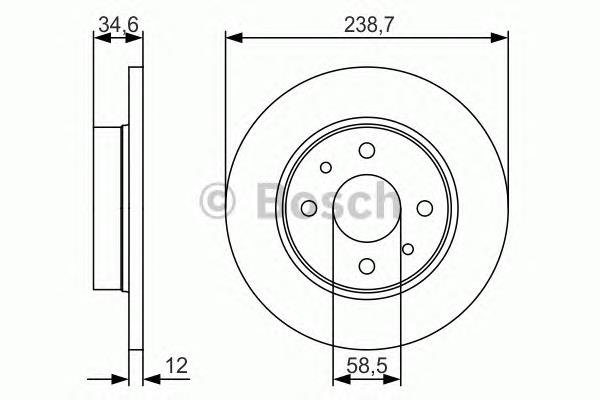 0986479R61 Bosch tarcza hamulcowa przednia