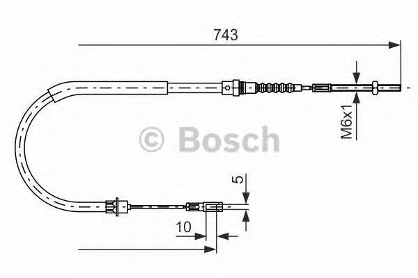 Linka hamulca ręcznego tylna lewa 1987477566 Bosch