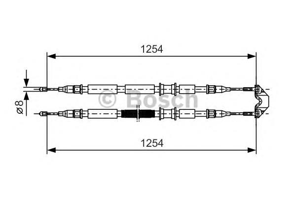 1987477764 Bosch Linka hamulca ręcznego tylna prawa/lewa