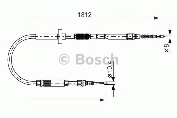 1987477659 Bosch linka hamulca ręcznego tylna prawa/lewa