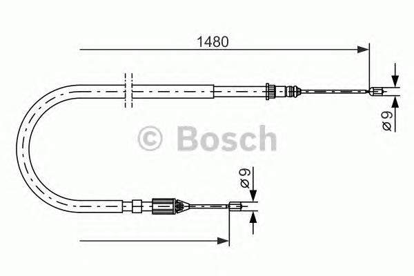 Linka hamulca ręcznego tylna prawa 1987477653 Bosch