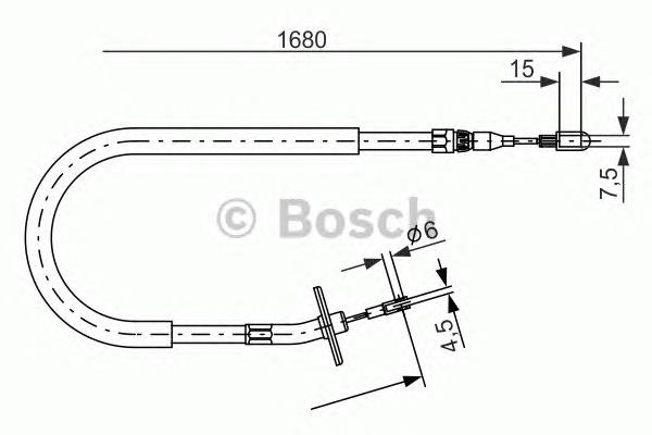 1987477702 Bosch linka hamulca ręcznego tylna prawa