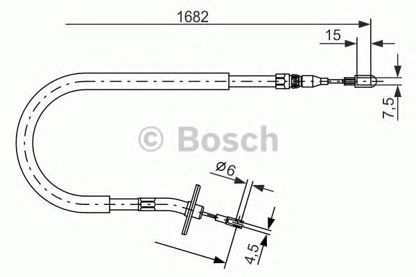 1987477703 Bosch linka hamulca ręcznego tylna lewa