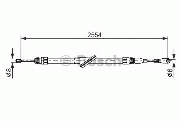 1987477699 Bosch linka hamulca ręcznego przednia