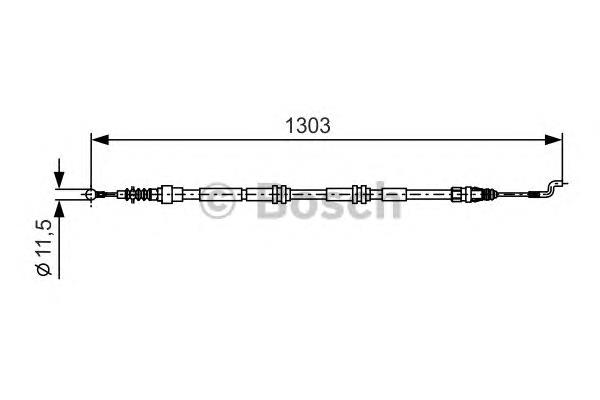 Do koszyka 1987477260 Bosch Linka hamulca ręcznego tylna prawa/lewa