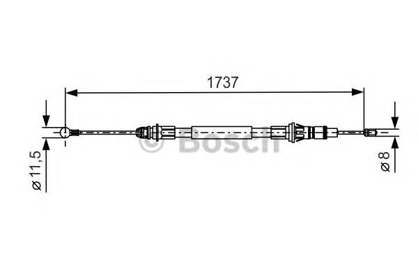 1987477261 Bosch linka hamulca ręcznego tylna prawa/lewa