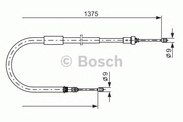 Linka hamulca ręcznego tylna prawa 1987477967 Bosch