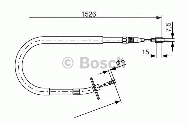 1987477859 Bosch linka hamulca ręcznego tylna prawa