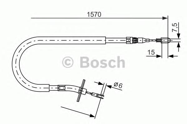 1987477860 Bosch linka hamulca ręcznego tylna lewa