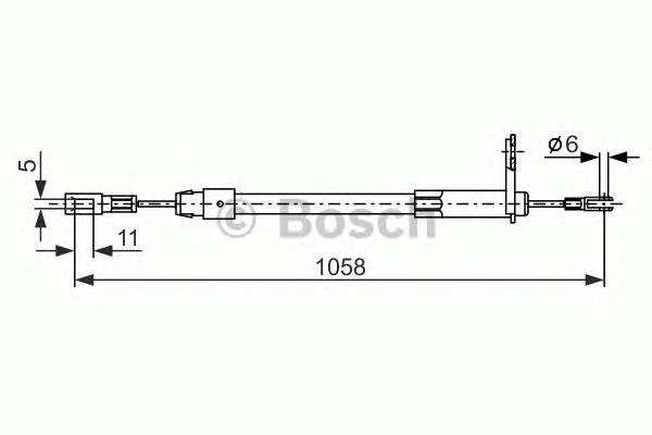 1 987 477 849 Bosch linka hamulca ręcznego tylna lewa