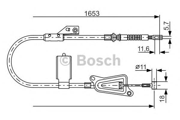 Linka hamulca ręcznego tylna lewa 1987477915 Bosch