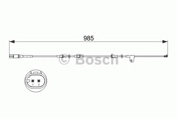 Do koszyka 1987473520 Bosch Czujnik zużycia klocków hamulcowych przedni