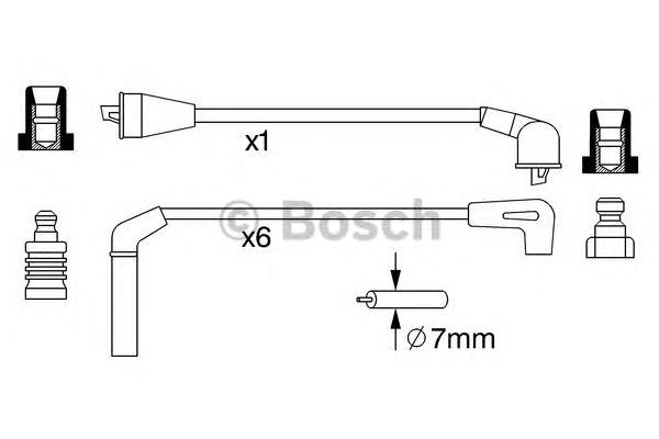 Zestaw przewodów wysokiego napięcia 0986357248 Bosch