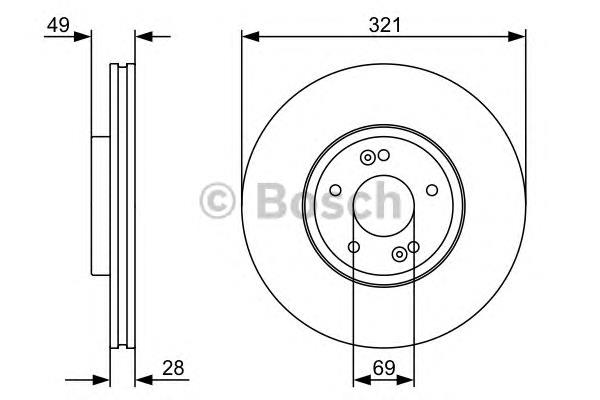 0986479536 Bosch tarcza hamulcowa przednia