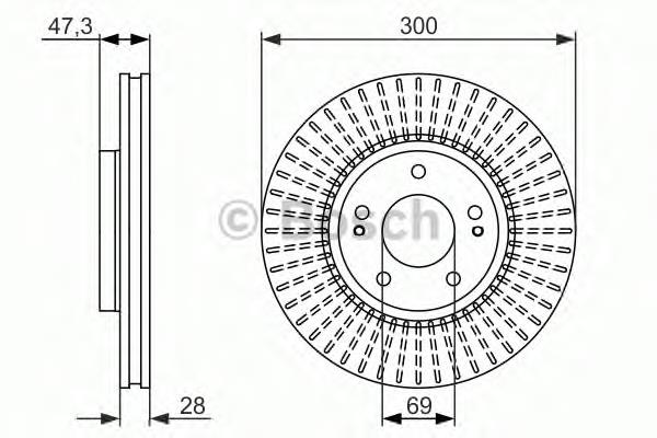 0986479595 Bosch tarcza hamulcowa przednia