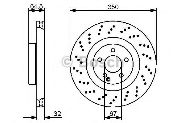 Tarcza hamulcowa przednia Mercedes A2214210012