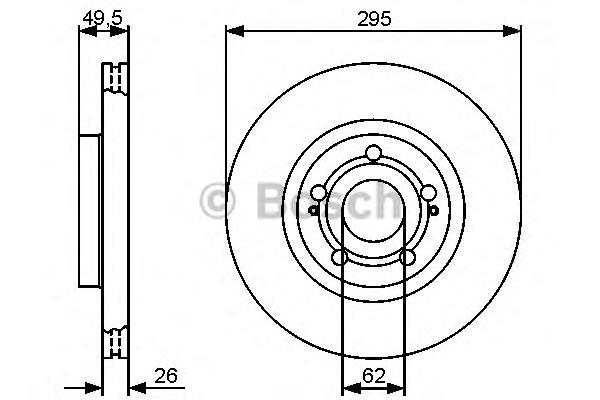 0986479454 Bosch tarcza hamulcowa przednia