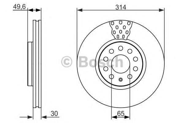 0986479735 Bosch tarcza hamulcowa przednia