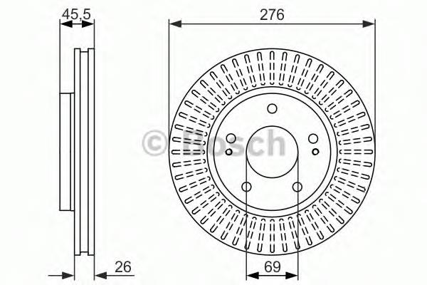 Do koszyka 0986479604 Bosch Tarcza hamulcowa przednia