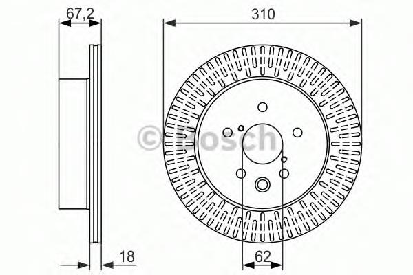 0986479615 Bosch tarcza hamulcowa tylna