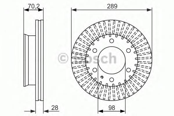 Do koszyka 0986479711 Bosch Tarcza hamulcowa przednia