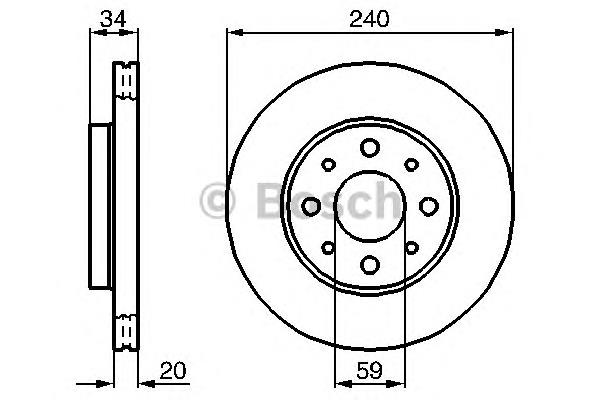 0986479121 Bosch tarcza hamulcowa przednia