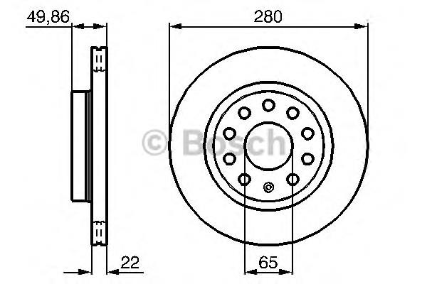 0986479098 Bosch tarcza hamulcowa przednia